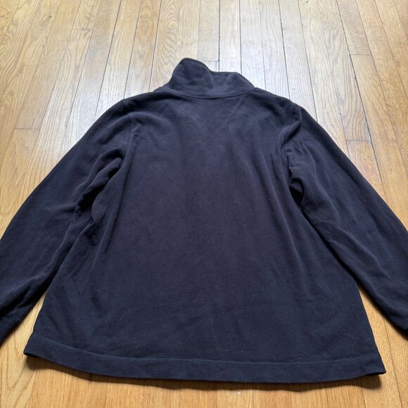 Eileen Fisher Size L Black 100% Cotton Relaxed Fit Zip-Up Jacket with Pockets - Picture 14 of 14